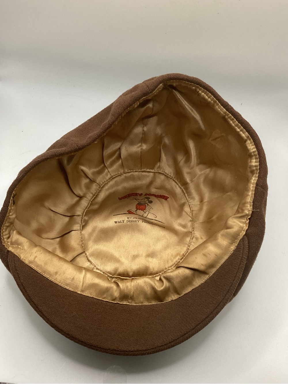 Vintage Children’s Disney Mickey Mouse Brown Wool Newsboy Cap